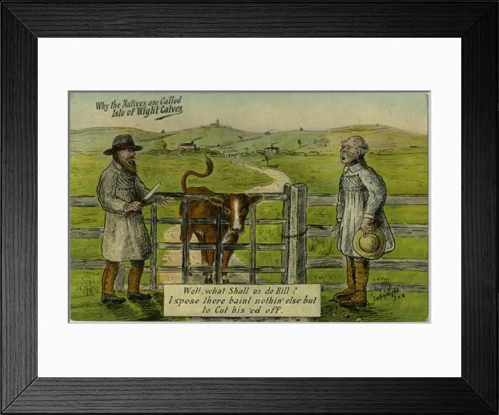 Framed Print : Two Isle of Wight Farmers assess a tricky situation Framed Print : Two Isle of Wight Farmers assess a tricky situation