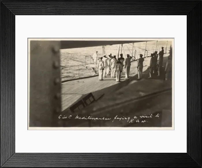 Framed Print : HMS Marlborough - Arrival of Commander-in-Chief of Med Fleet Framed Print : HMS Marlborough - Arrival of Commander-in-Chief of Med Fleet