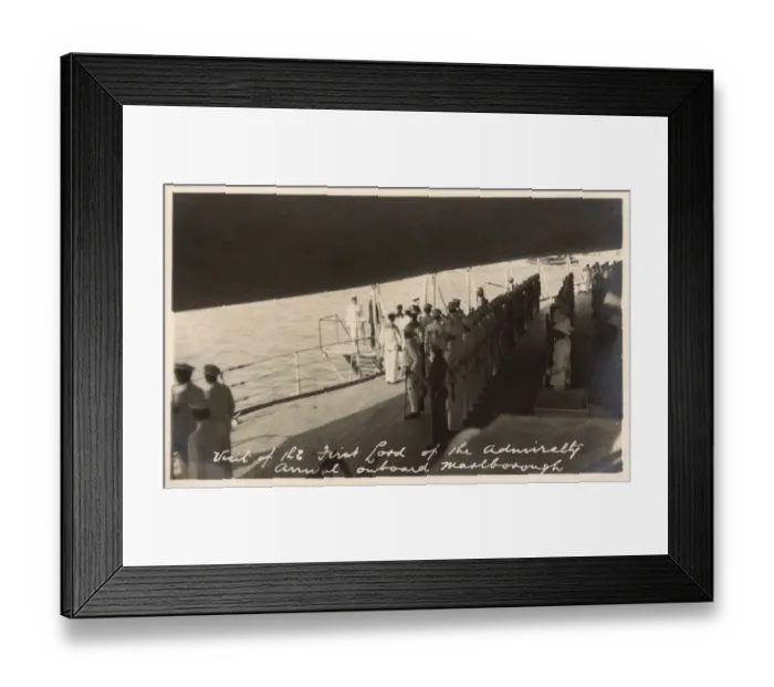 Framed Print : HMS Marlborough - Arrival of the First Lord of the Admiralty Framed Print : HMS Marlborough - Arrival of the First Lord of the Admiralty