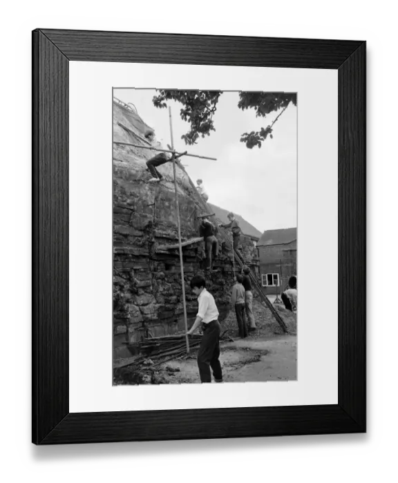 Framed Print : Boys build mountain at school, Seaford, East Sussex Framed Print : Boys build mountain at school, Seaford, East Sussex