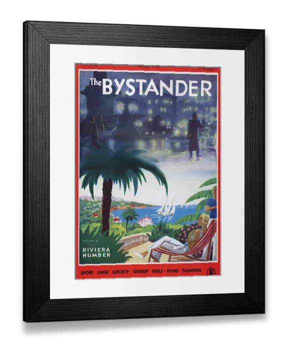 Framed Print : Bystander Riviera Number front cover 1932 Framed Print : Bystander Riviera Number front cover 1932