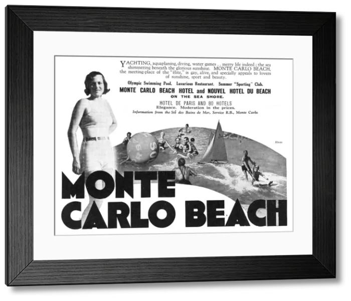 Framed Print : Monte Carlo advertisement, 1932 Framed Print : Monte Carlo advertisement, 1932