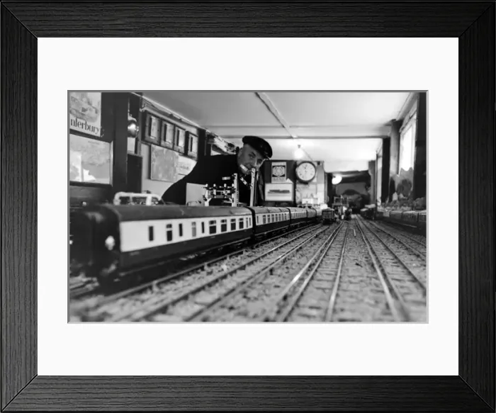 Framed Print : Railway enthusiast couple in Essex Framed Print : Railway enthusiast couple in Essex