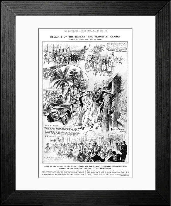 Framed Print : Delights of the Riviera - the Season at Cannes, 1926 Framed Print : Delights of the Riviera - the Season at Cannes, 1926