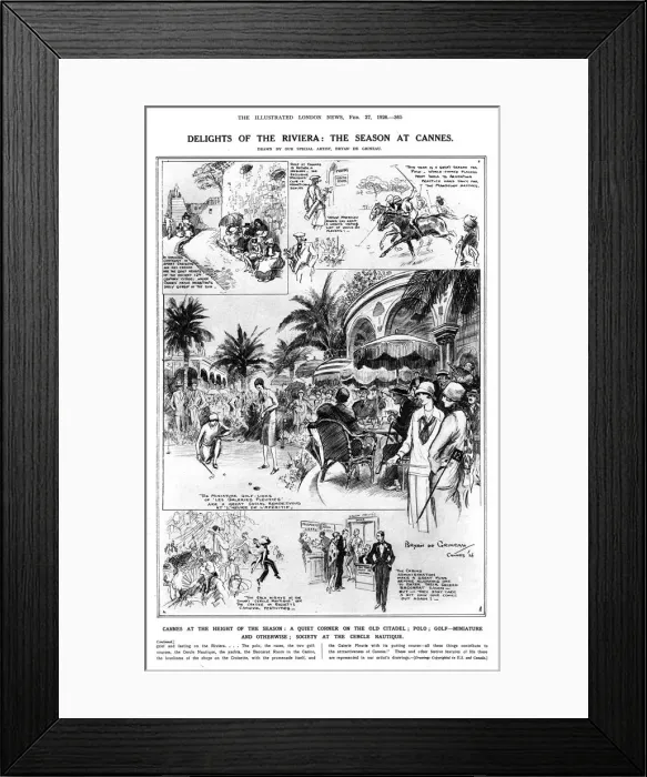 Framed Print : Delights of the Riviera - the Season at Cannes, 1926 Framed Print : Delights of the Riviera - the Season at Cannes, 1926