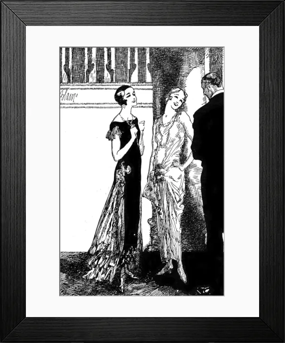 Framed Print : Riviera evening wear drawn by Edmund Blampied Framed Print : Riviera evening wear drawn by Edmund Blampied
