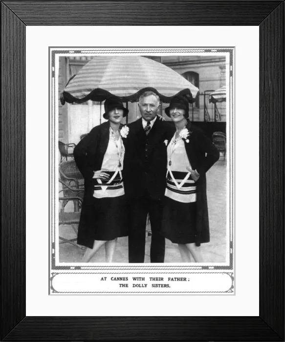 Framed Print : The Dolly Sisters at Cannes, French Riviera Framed Print : The Dolly Sisters at Cannes, French Riviera