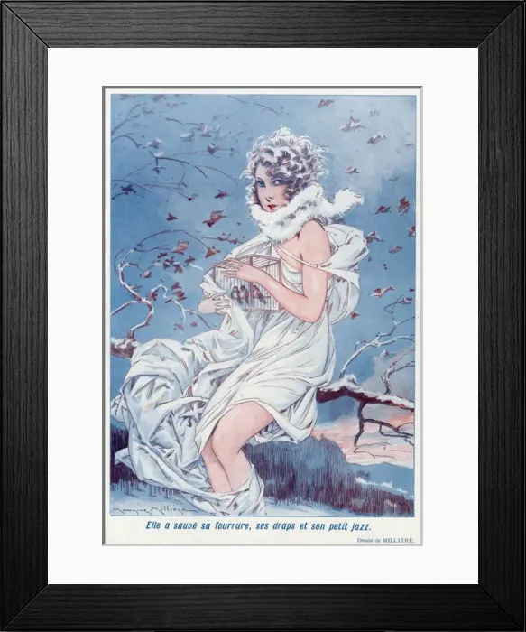 Framed Print : Woman holding a birdcage Framed Print : Woman holding a birdcage