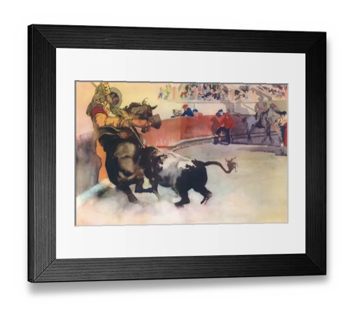 Framed Print : At Close Quarters in the Bull Ring by Edmund Blampied Framed Print : At Close Quarters in the Bull Ring by Edmund Blampied