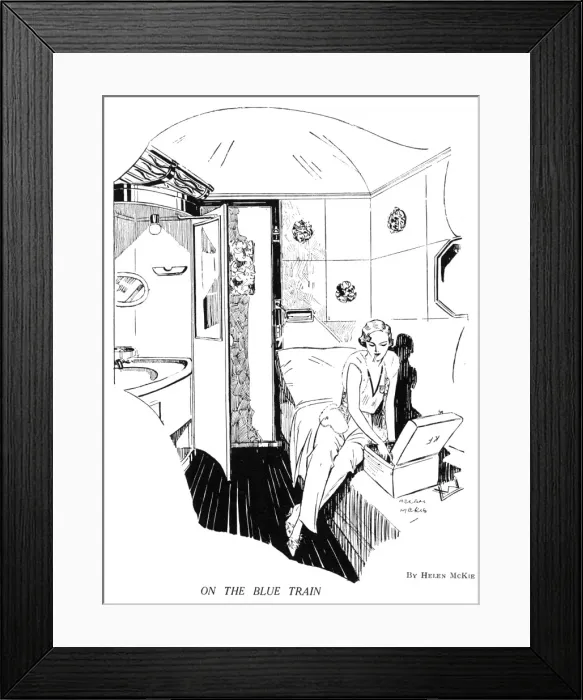 Framed Print : On the Blue Train by Helen McKie Framed Print : On the Blue Train by Helen McKie