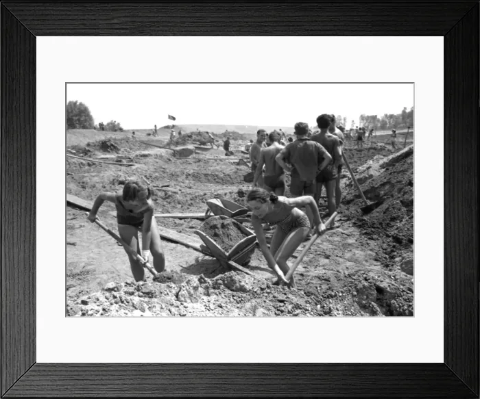 Framed Print : Communist Youth labour camp, Yugoslavia Framed Print : Communist Youth labour camp, Yugoslavia