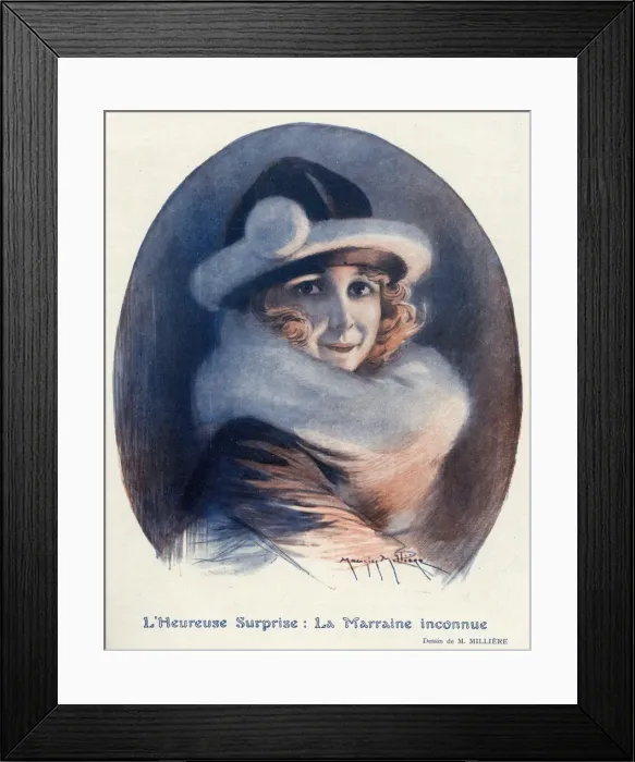 Framed Print : Young woman wearing hat and scarf Framed Print : Young woman wearing hat and scarf