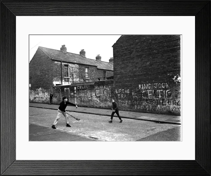 Framed Print : Boys playing hurling, Belfast, Northern Ireland Framed Print : Boys playing hurling, Belfast, Northern Ireland