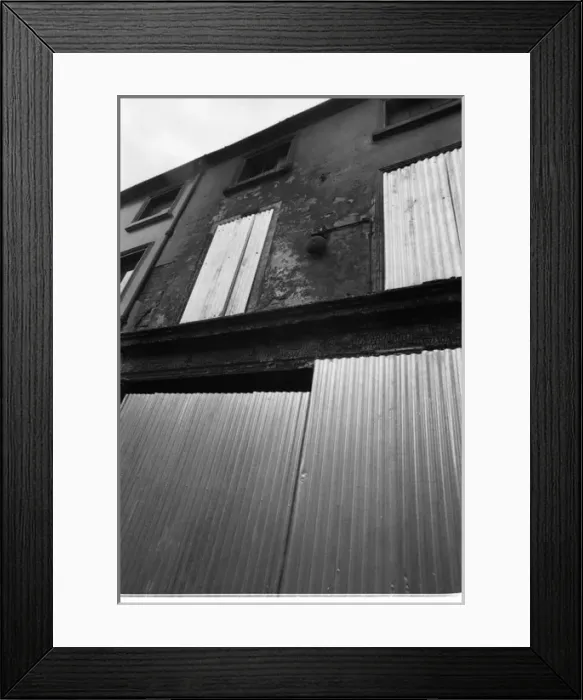 Framed Print : Building damaged in a riot, Belfast, Northern Ireland Framed Print : Building damaged in a riot, Belfast, Northern Ireland
