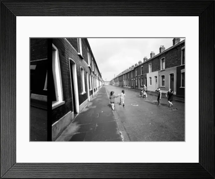 Framed Print : Children skipping in a street, Belfast, Northern Ireland Framed Print : Children skipping in a street, Belfast, Northern Ireland