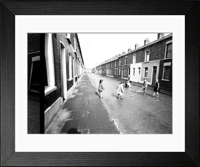 Framed Print : Children skipping in a street, Belfast, Northern Ireland Framed Print : Children skipping in a street, Belfast, Northern Ireland