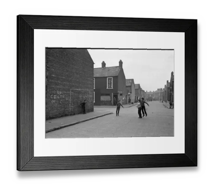 Framed Print : Boys playing football, Belfast, Northern Ireland Framed Print : Boys playing football, Belfast, Northern Ireland