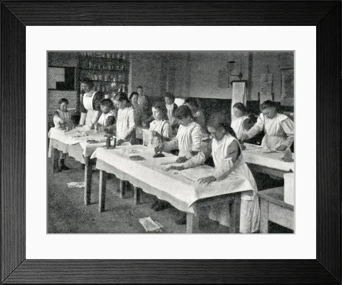 Framed Print : Montem Street Centre, London - Class in Laundry Work Framed Print : Montem Street Centre, London - Class in Laundry Work