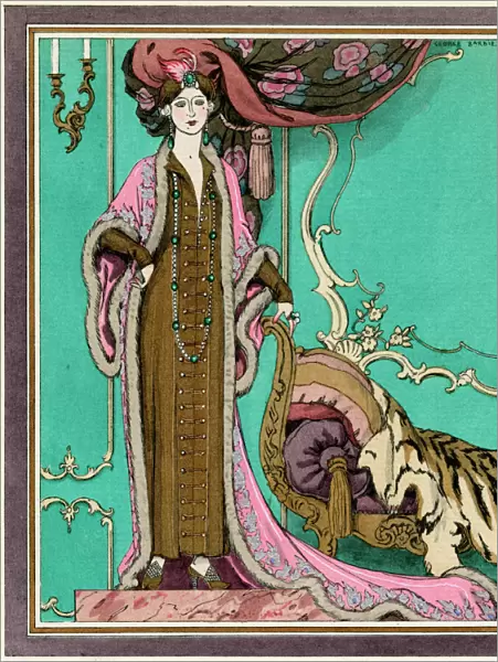 Woman in lavish clothing 1925