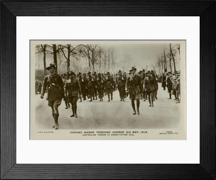 Framed Print : Victory March, London - Australian Troops, Constitution Hill Framed Print : Victory March, London - Australian Troops, Constitution Hill