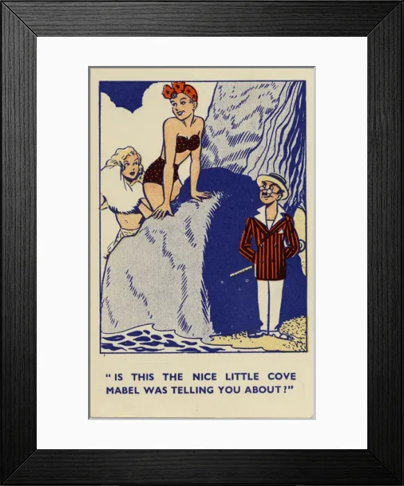 Framed Print : Two pretty girls come across a Nice little cove Framed Print : Two pretty girls come across a Nice little cove