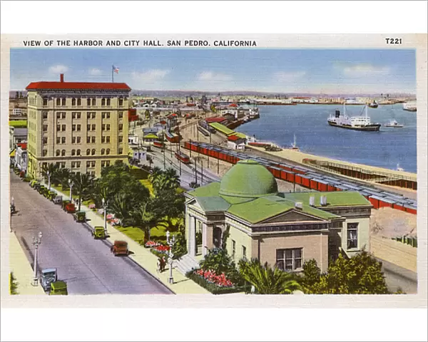 Harbour and City Hall, San Pedro, Los Angeles, USA