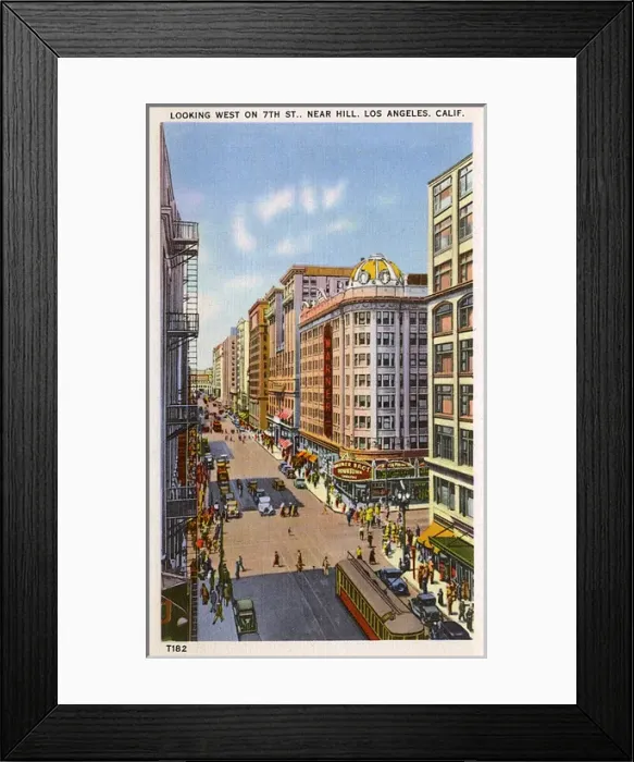 Framed Print : 7th Street, Los Angeles, California, USA Framed Print : 7th Street, Los Angeles, California, USA