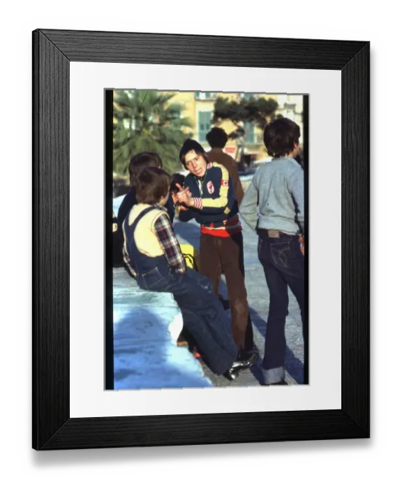Framed Print : Body language -- a group of Italian boys Framed Print : Body language -- a group of Italian boys