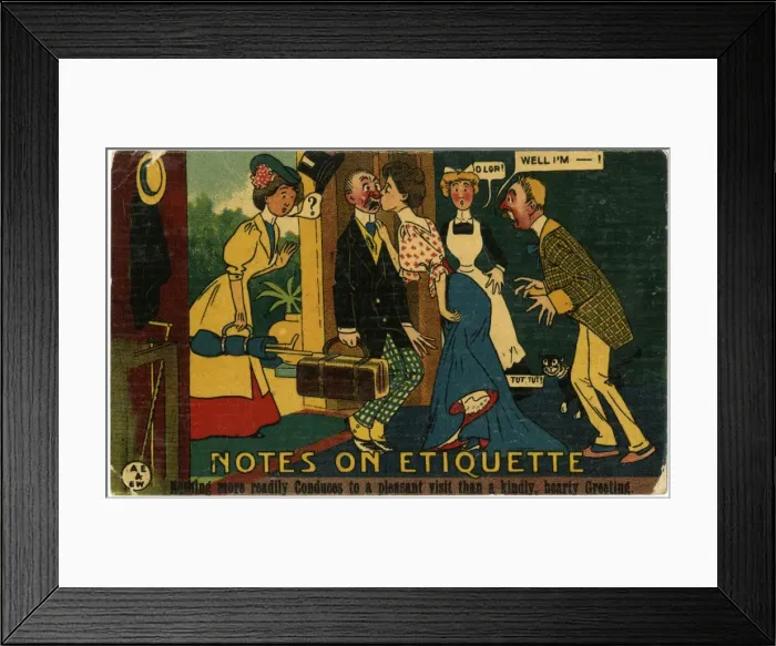 Framed Print : Notes on Etiquette - Greeted with a Kiss Framed Print : Notes on Etiquette - Greeted with a Kiss