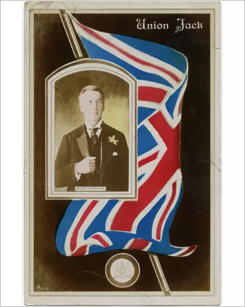 Union Jack Flag - Joseph Chamberlain portrait (inset)