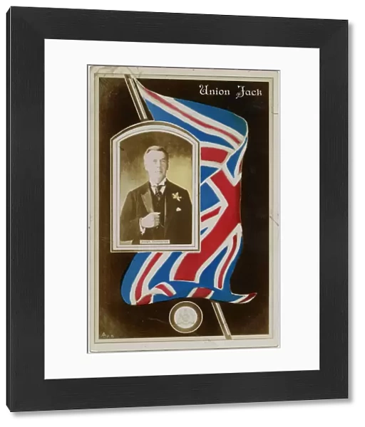 Union Jack Flag - Joseph Chamberlain portrait (inset)