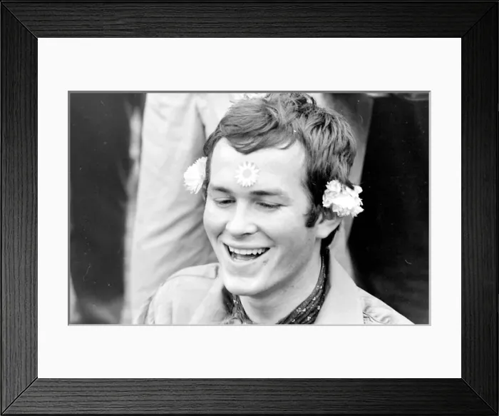 Framed Print : Hippy man with flowers at Woburn Park Framed Print : Hippy man with flowers at Woburn Park