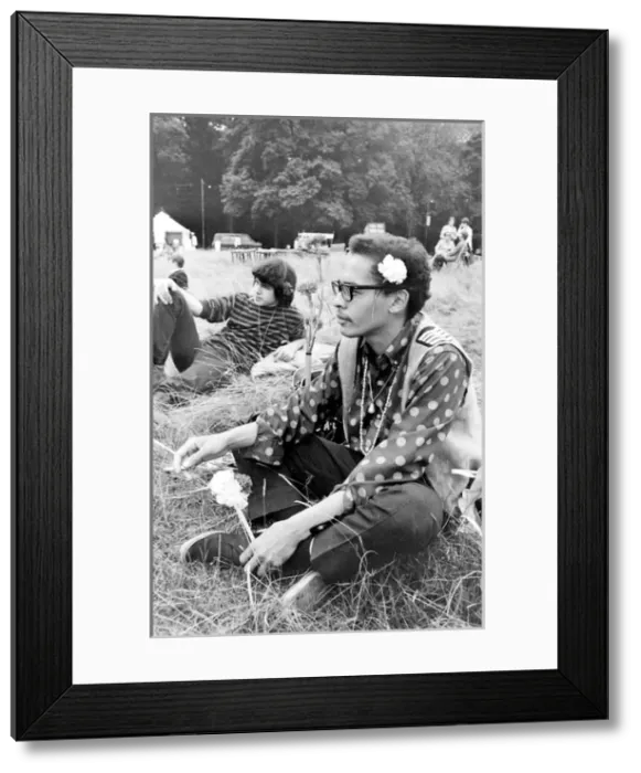 Framed Print : Two young men in a field at Woburn Park Framed Print : Two young men in a field at Woburn Park