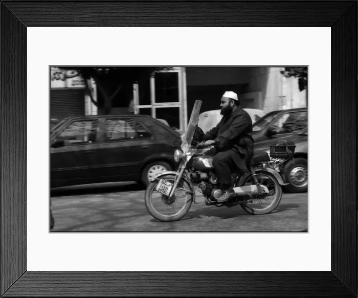 Framed Print : Man on Motor bike Cairo, Egypt Framed Print : Man on Motor bike Cairo, Egypt