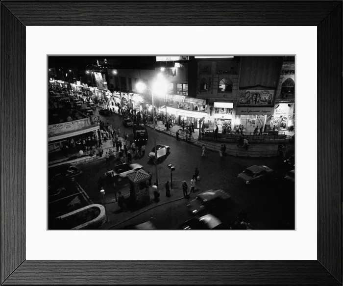 Framed Print : Night in city square Alexandria, Egypt Framed Print : Night in city square Alexandria, Egypt
