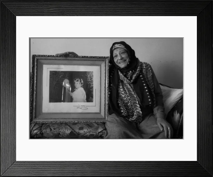 Framed Print : Old Egyptian lady with her wedding photp Cairo, Egypt Framed Print : Old Egyptian lady with her wedding photp Cairo, Egypt