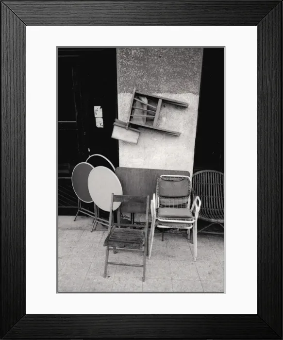 Framed Print : Chairs on shop front Cairo, Egypt Framed Print : Chairs on shop front Cairo, Egypt