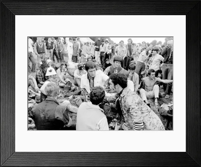 Framed Print : Hippies relaxing in a field at Woburn Park Framed Print : Hippies relaxing in a field at Woburn Park