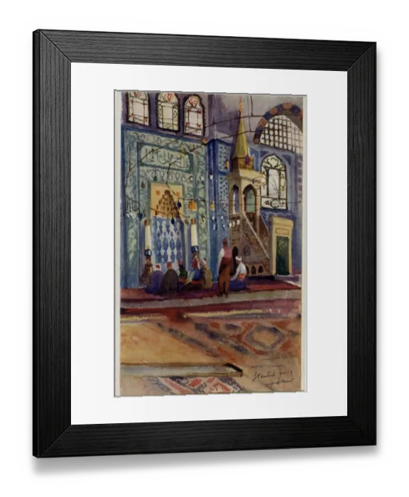 Framed Print : Sultan Ahmed Mosque - Istanbul, Turkey, Interior with Minbar Framed Print : Sultan Ahmed Mosque - Istanbul, Turkey, Interior with Minbar