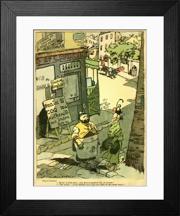 Framed Print : Cartoon, French coal supply, WW1