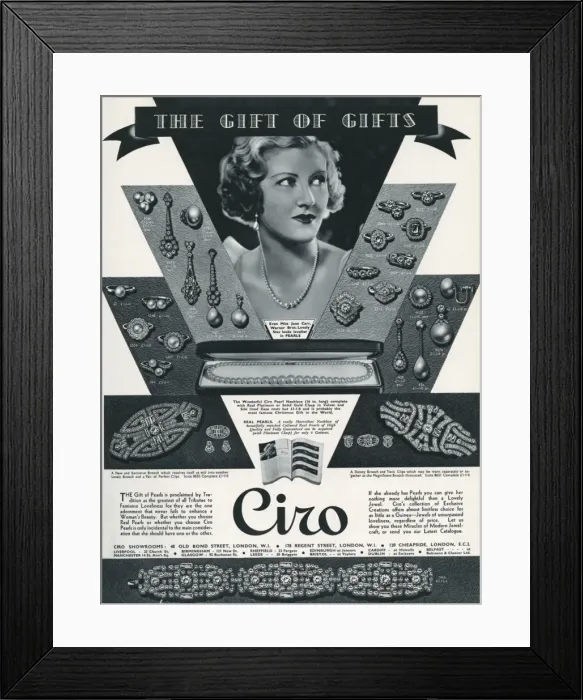 Framed Print : Advert for Ciro jewellery 1936 Framed Print : Advert for Ciro jewellery 1936