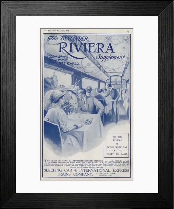 Framed Print : Bystander Riviera supplement - train de luxe Framed Print : Bystander Riviera supplement - train de luxe