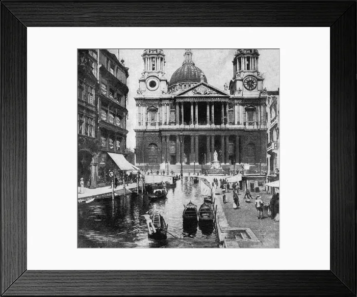 Framed Print : If London were like Venice - St. Pauls Cathedral Framed Print : If London were like Venice - St. Pauls Cathedral