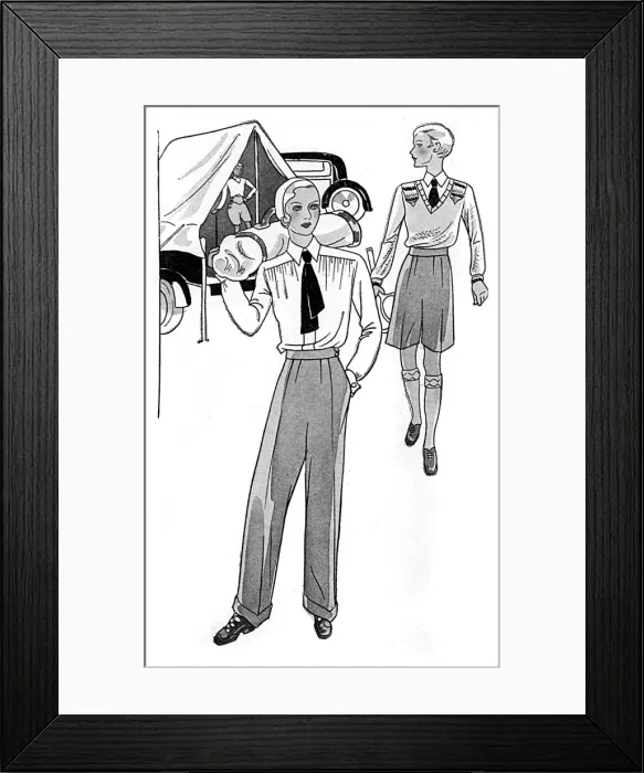Framed Print : Slacks and shorts for camping trips, 1931 Framed Print : Slacks and shorts for camping trips, 1931