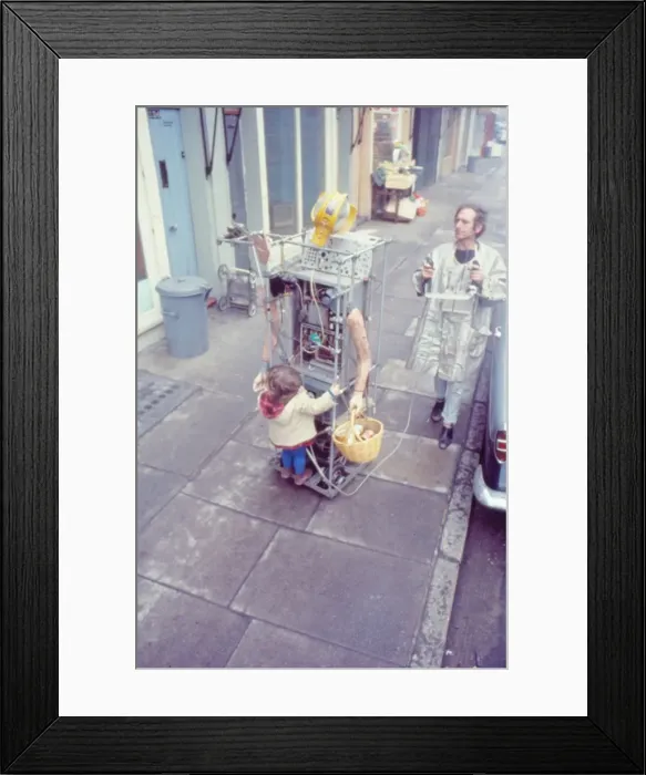 Framed Print : Bruce Lacey, performance artist Framed Print : Bruce Lacey, performance artist