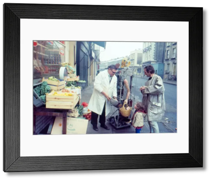 Framed Print : Bruce Lacey, performance artist Framed Print : Bruce Lacey, performance artist