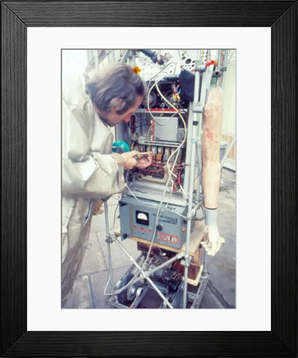 Framed Print : Bruce Lacey, performance artist Framed Print : Bruce Lacey, performance artist