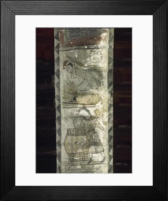 Framed Print : Spain. Castle Alcaniz. Gothic paintings depicting July with Framed Print : Spain. Castle Alcaniz. Gothic paintings depicting July with