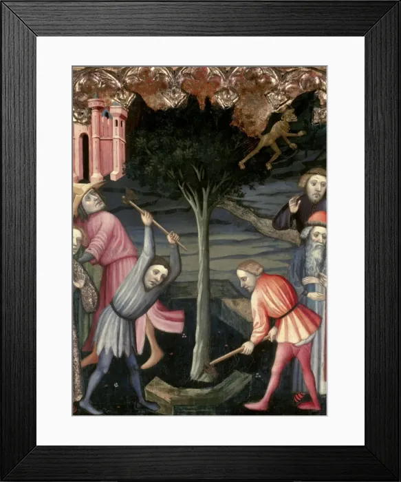 Framed Print : Altarpiece. Saint Michael and Saint Nicholas by Jaume Cabrer Framed Print : Altarpiece. Saint Michael and Saint Nicholas by Jaume Cabrer