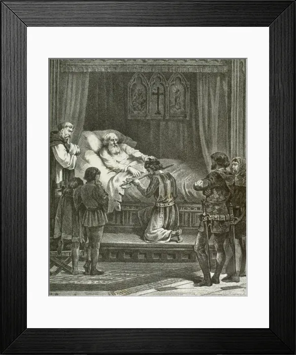 Framed Print : Last moments of King James I the Conqueror (1208A?i?1276) Framed Print : Last moments of King James I the Conqueror (1208A?i?1276)